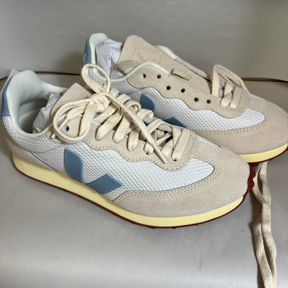 Veja Women's Sneakers in Cream and Blue - Picture 3 of 7